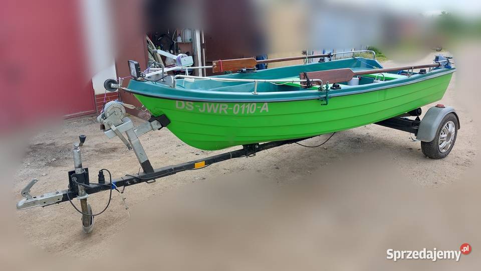 Łódź łódka wędkarska z przyczepą Zestaw NOWA Jawor