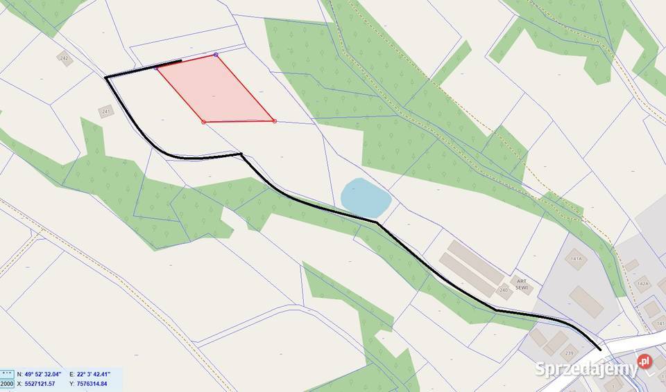 Rekreacyjna rolna działka w Białce gmina Błażowa