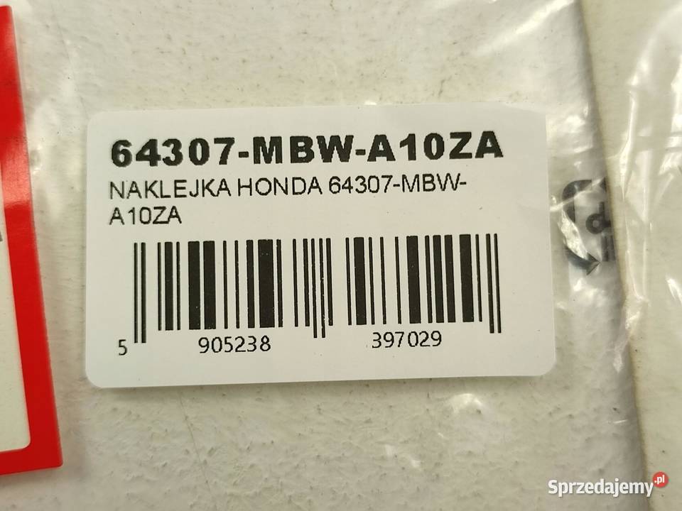 NAKLEJKA BOCZEK PR ŚROD HONDA CBR600F4 lubelskie sprzedam