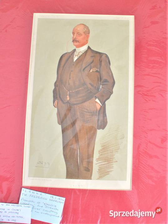 litografia Vincent Brooks karykatura Vanity Fair Pozostałe Antyki, Sztuka, Kolekcje mazowieckie Warszawa