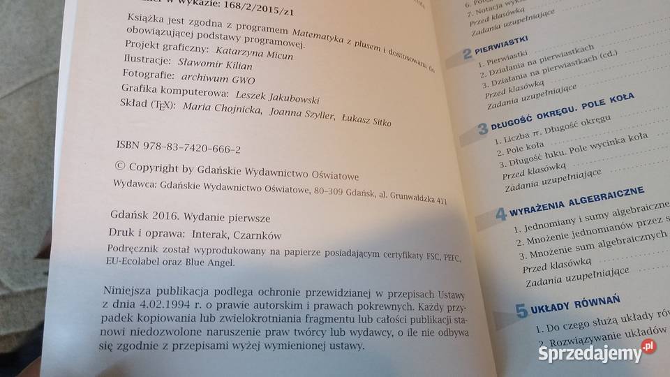 Matematyka z plusem 2 podręcznik do gimnazjum Podręczniki pomorskie Gdańsk