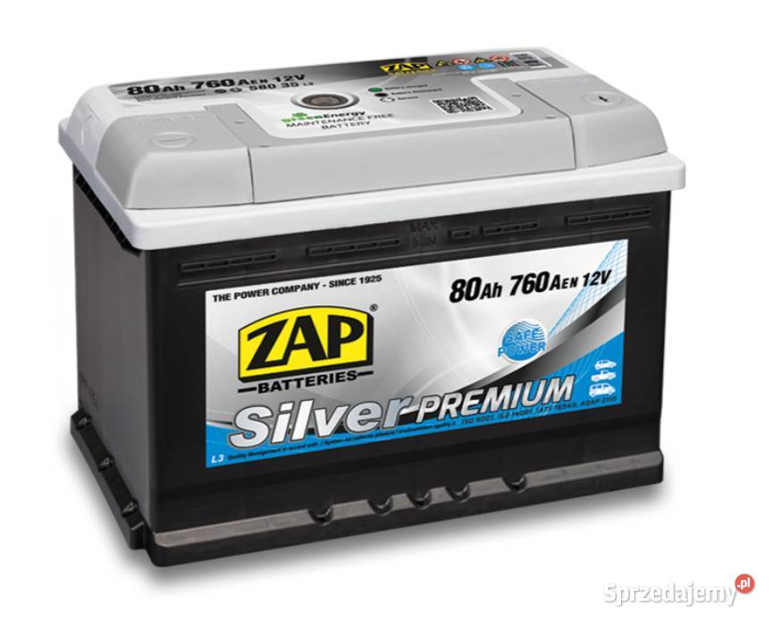 Akumulator 80Ah 760A Zap Silver Premium osobowe Kościerzyna