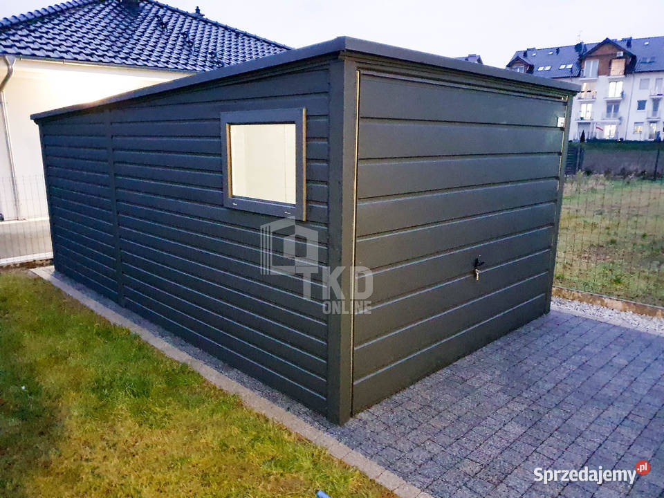 Garaż Blaszany 3x5 Brama uchylna okno Antracyt Jastrzębie-Zdrój