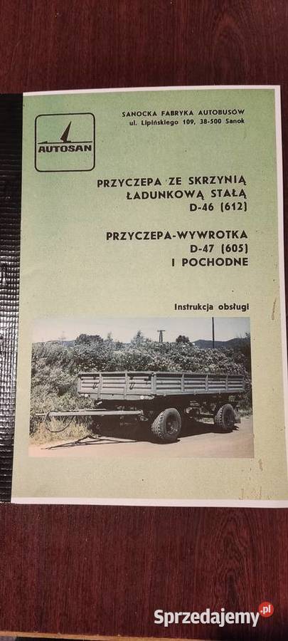 Instrukcja obsługi przyczepy Autosan d 46 d47 Stalowa Wola