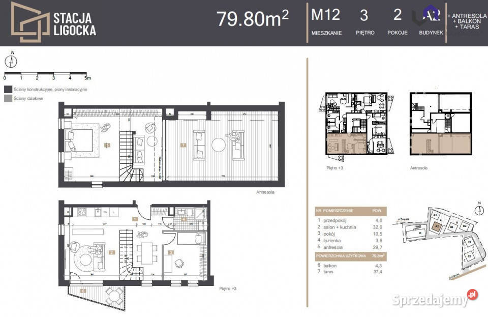 Mieszkanie Katowice Ligocka 798m2 2 pok