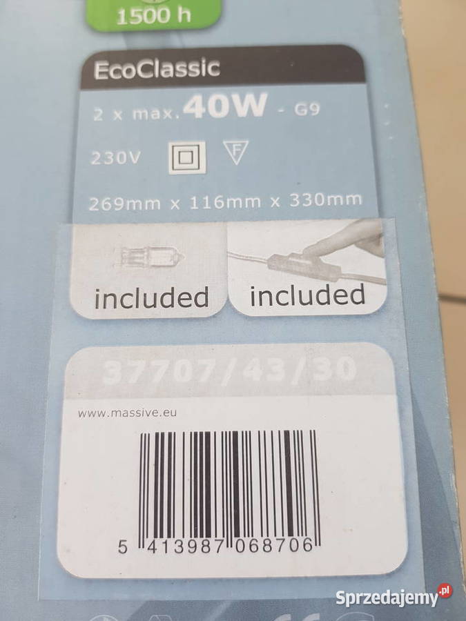 Kinkiet ścienny klasyczny MASSIVE ładna podstawa Warszawa