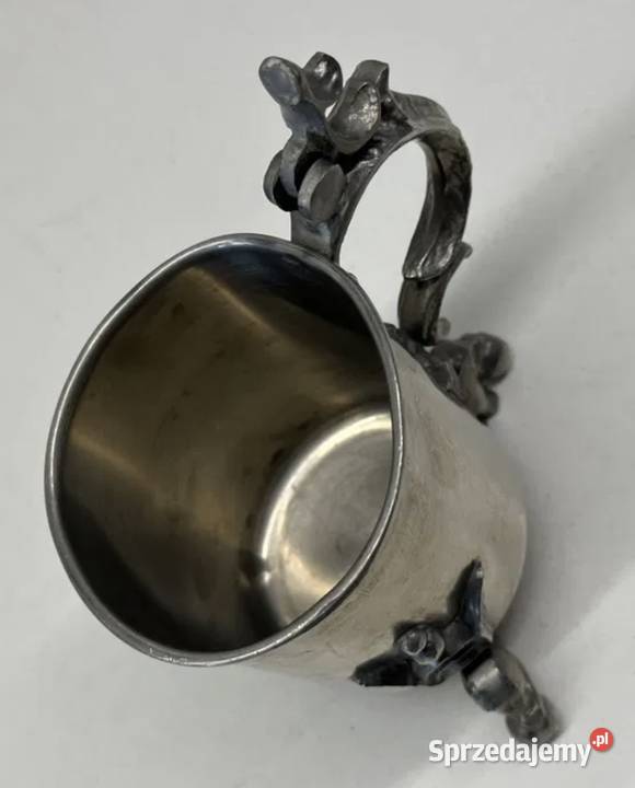 Kubek posrebrzany metalowy z lat PRLu Łódź