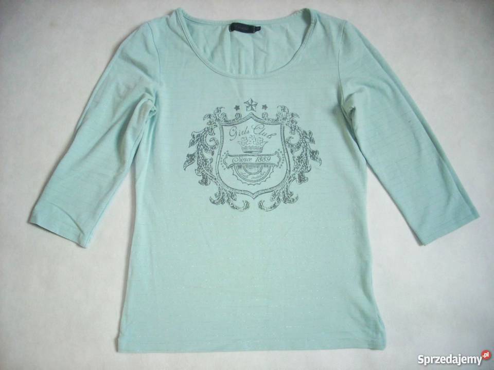 Estelle Miętowa bluzka Srebrne paseczki j Nowa Bluzki i koszule Nowy Sącz