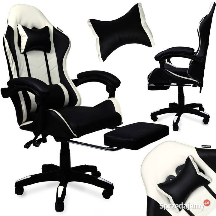 Fotel gamingowy krzesło obrotowe z podnóżkiem Poznań