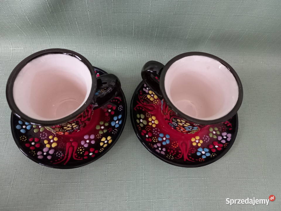 dwie filiżanki do espresso ceramika turecka Łódź