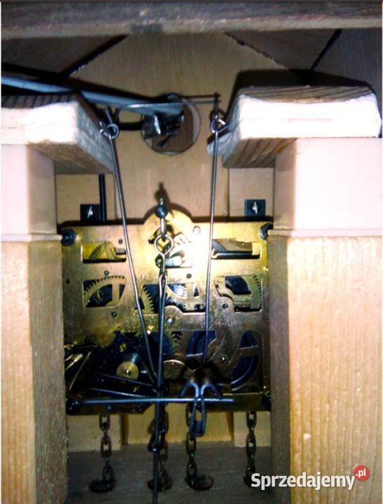 Przepiękny drewniany ręcznie wykonany i Zegary Poraj sprzedam