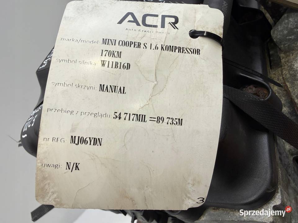 SILNIK W11B16A Mini Cooper S R50 R52 16 sprzedam