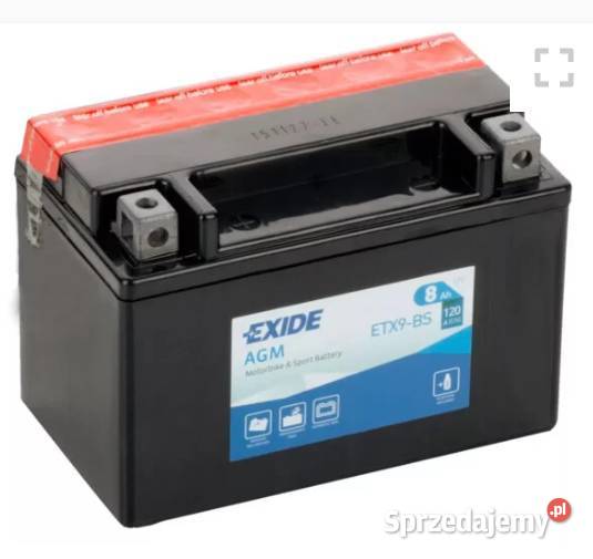 Akumulator motocyklowy EXIDE ETX9BS YTX9BS 12V kujawsko-pomorskie Grudziądz sprzedam