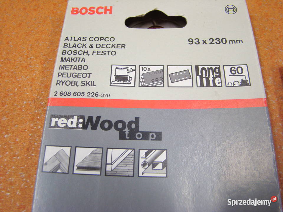 Papier ścierny BOSCH Granulacja 60 93x230mm Bielsko-Biała sprzedam