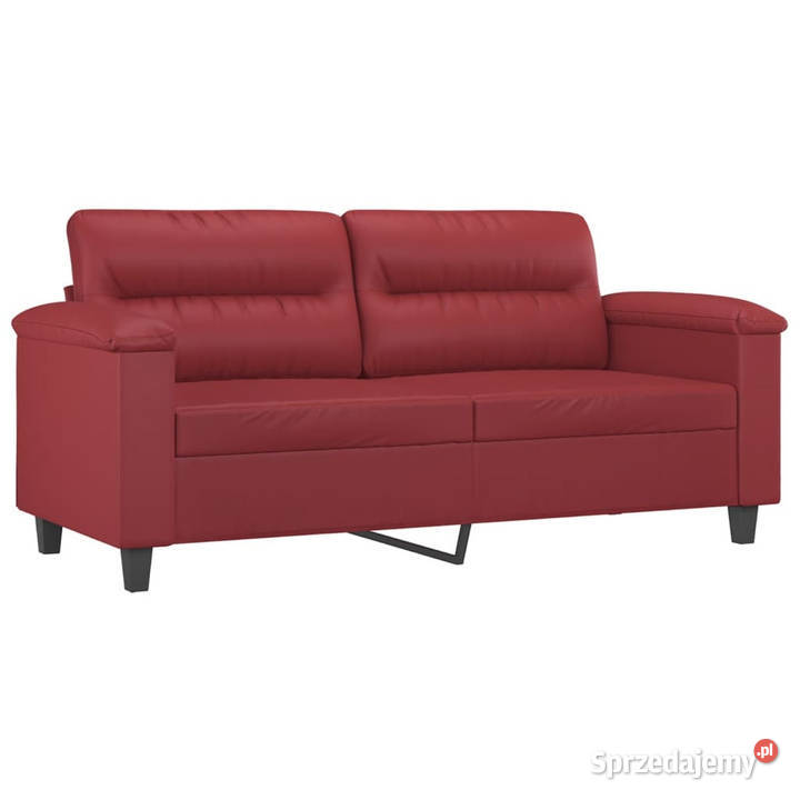 2os sofa z poduszkami winna czerwień 140
