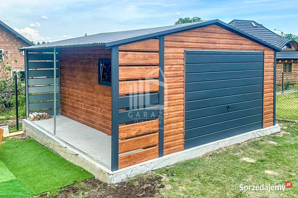 Garaż Blaszany 4x6m Wiata 1x6m Brama Uchylna Włocławek