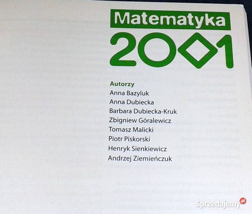 Matematyka 2001 kl 1 A BazylukA Dubiecka lubelskie Chełm