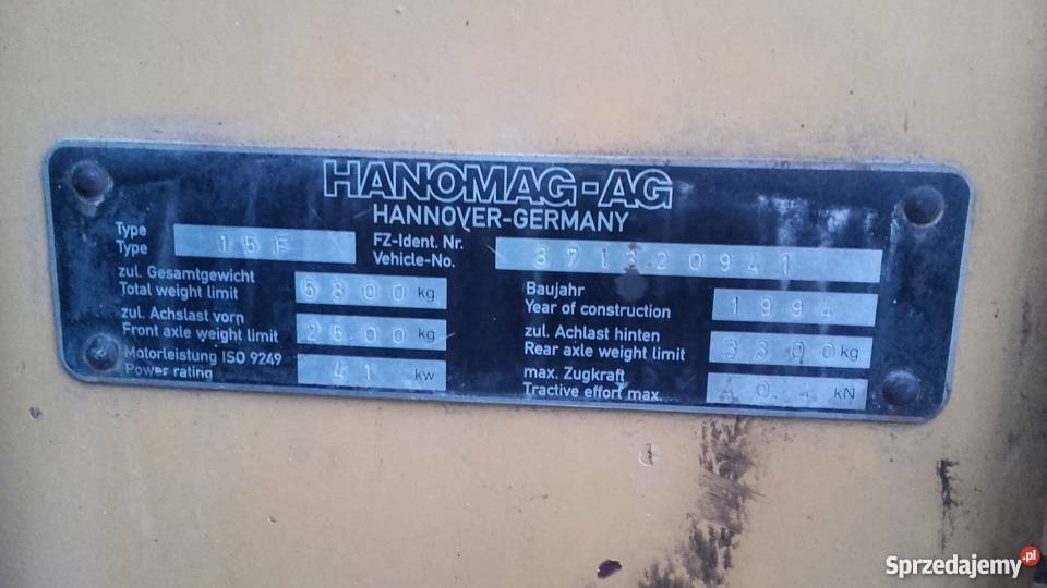 Ładowarka kołowa Hanomag F15 Koparko ładowarki Godziszów
