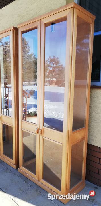 Witryna drewniana bukowa szafka szafa półki Meble