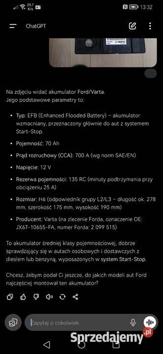 Akumulator z systemem startstop 70Ah 700A Kraków
