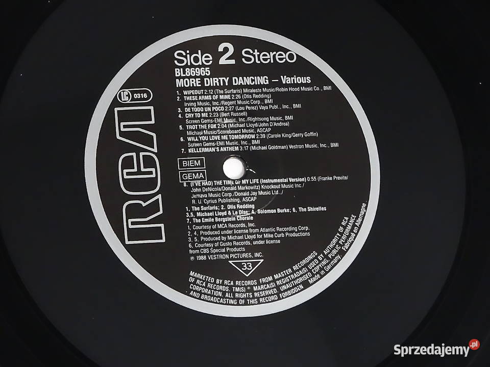 More Dirty Dancing LP winyl RCA BL 86965 1988 Biłgoraj
