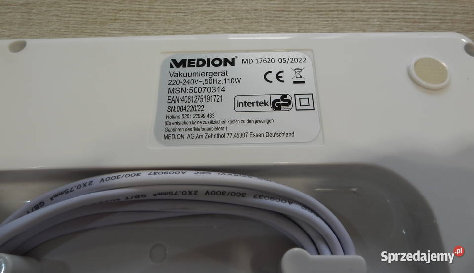 Zgrzewarka Próżniowa Medion MD 17620 Leżajsk