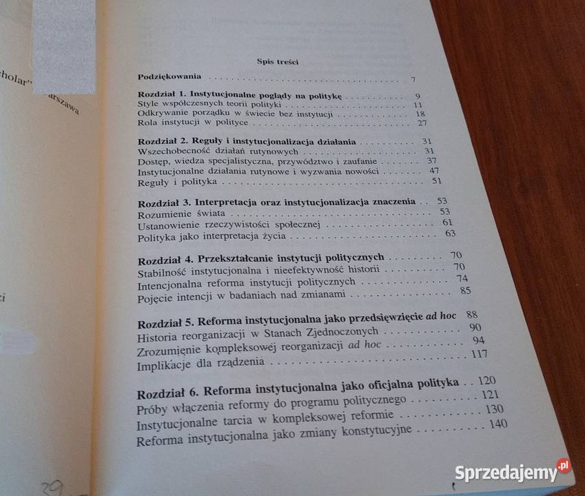 Instytucje organizacyjne podstawy polityki James