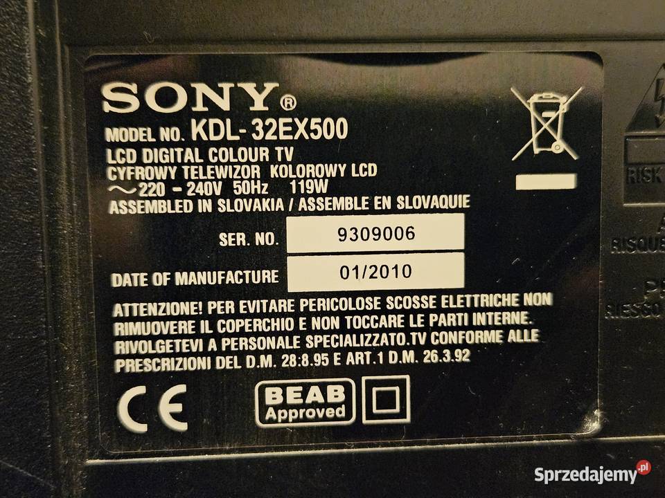 Telewizor TV Sony 32 KDL32EX500