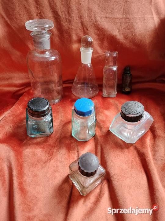 Stare butelki kałamarze prl zestaw Choszczno