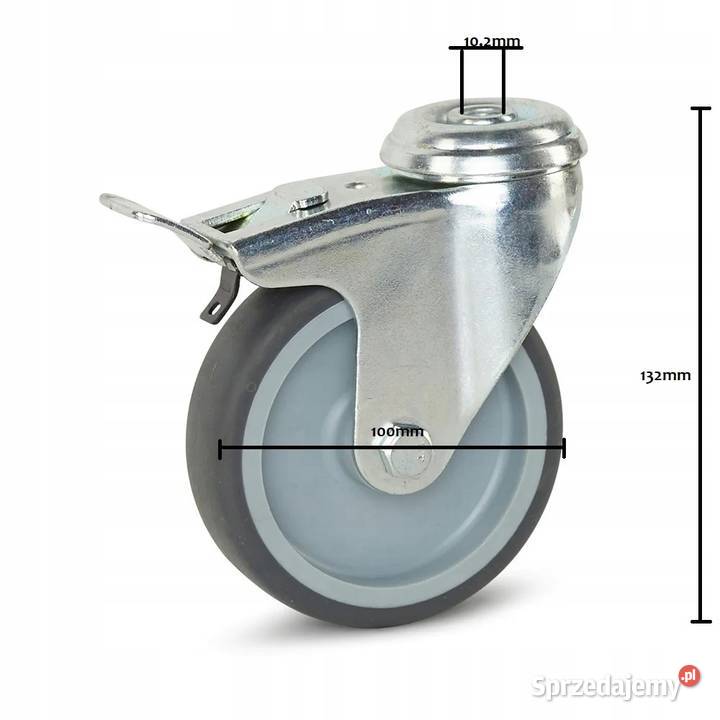 Zestaw Kół Obrotowych Hamulec 100mm360 Guma 4