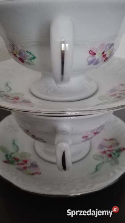 Filiżanki Fryderyka 2 stara porcelana Wałbrzych Warpechy Stare