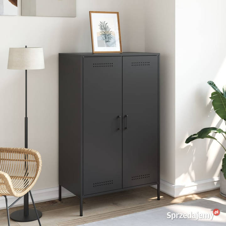 Szafka czarna 68x39x113 stal WM842964 Warszawa