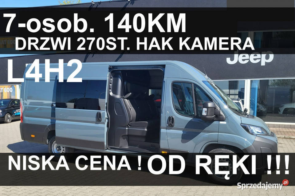 Fiat Ducato L4H2 Brygada 7os Kamera Drzwi 270 czujnik deszczu Samochody dostawcze Szczecinek