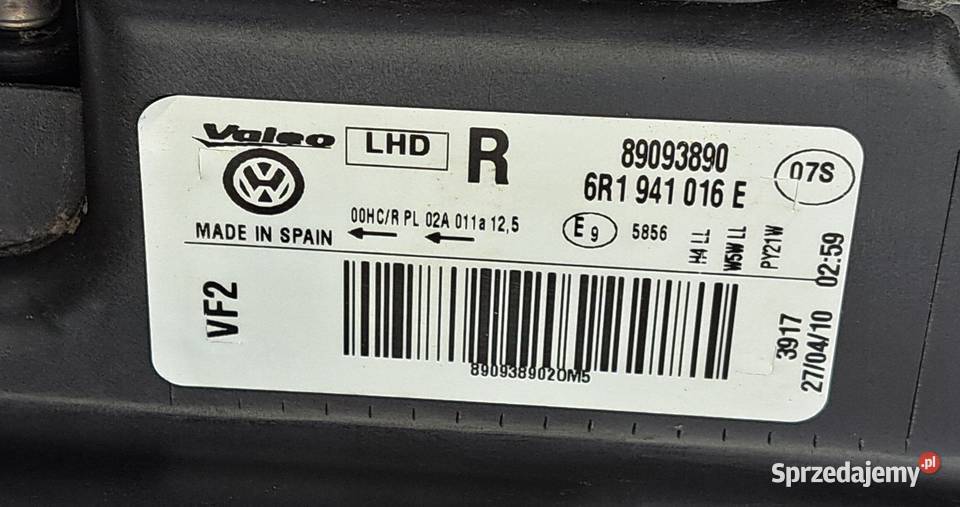 LAMPA PRAWA PRZÓD PRZEDNIA ZWYKŁA VW POLO V 6R dolnośląskie Mielęcin