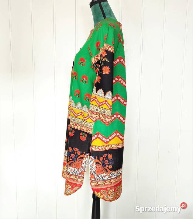 Nowa indyjska tunika S 36 kameez Bollywood Bluzki i koszule