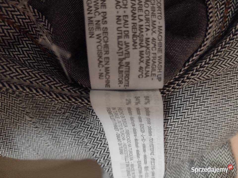 40L ZARA Szare spodnie biznesowe rurki z Madrytu Kraków