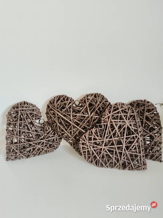 Serca z wikliny papierowej 3D 23 brązowy sprzedam