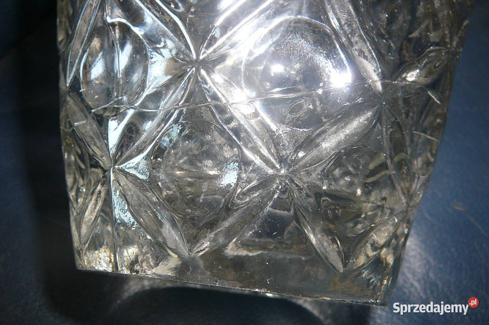 Duży wazon szkło huta Hortensja PRL przezroczysty Wrocław sprzedam