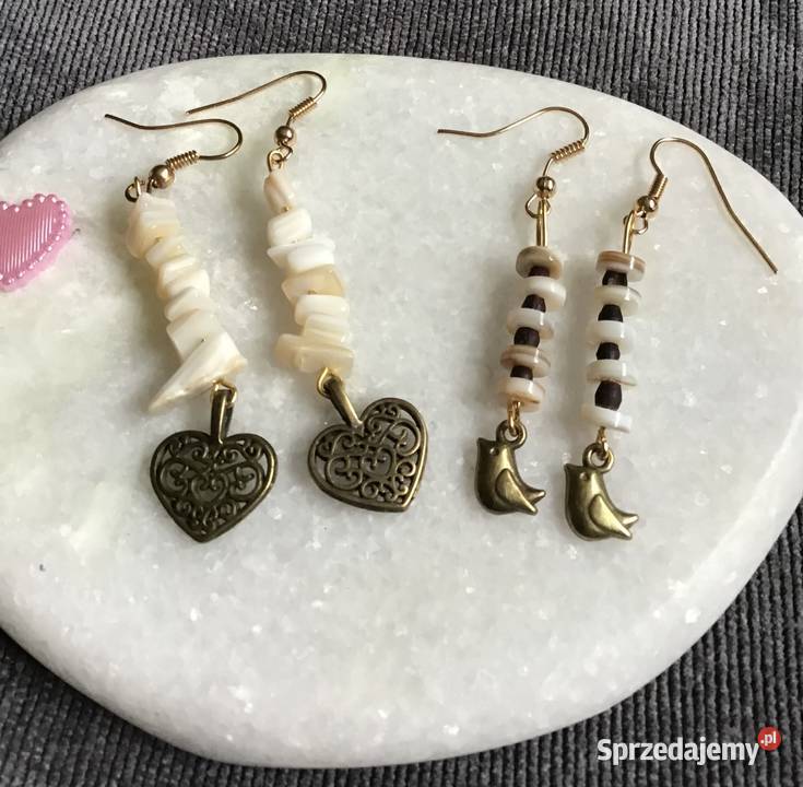 2pary kolczyków z masy perłowej Warszawa