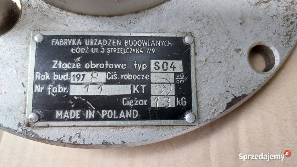 Złącze hydrauliczne obrotowe S04