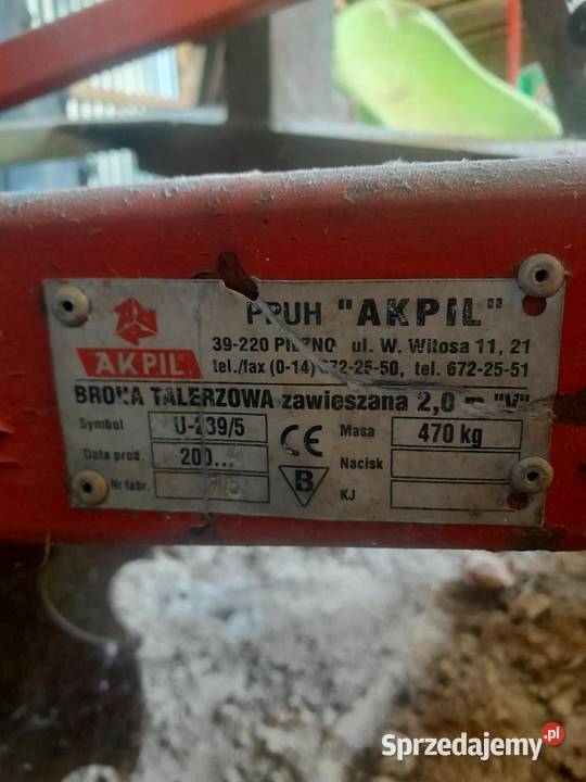 Sprzedam talerzowke Akpil Tarnawa Duża