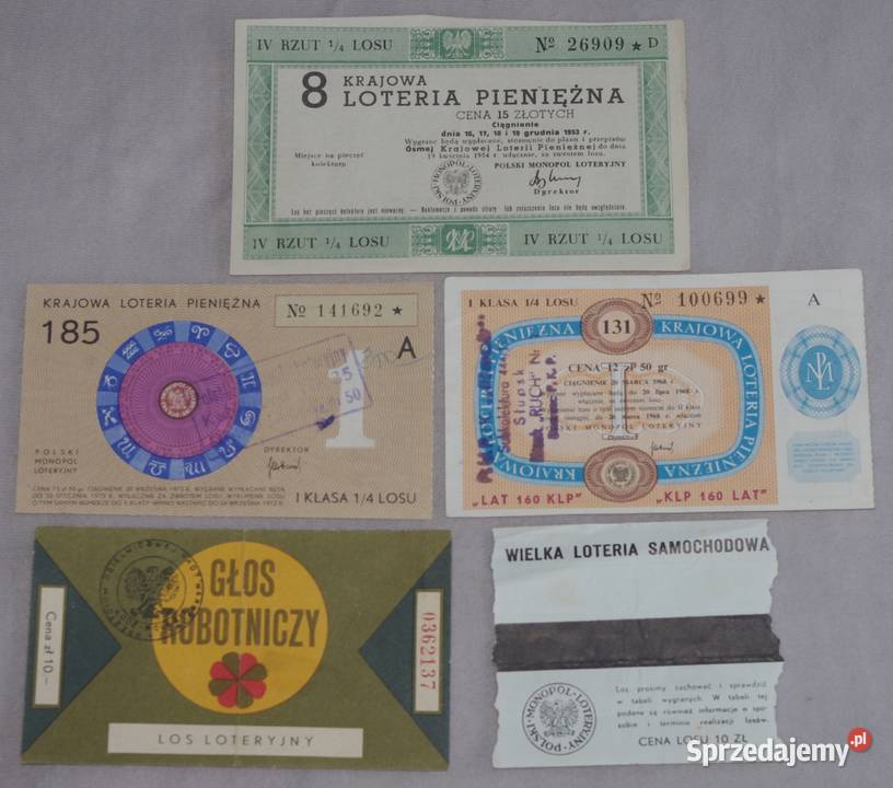 Zestaw losów loteryjnych 5 mazowieckie