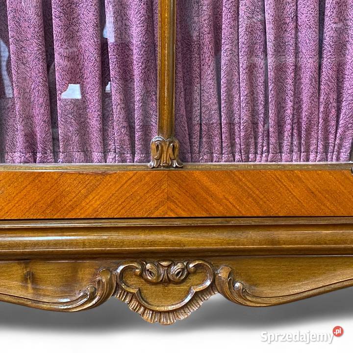 Barokowa szafa pięciodrzwiowa z witryną intarsje zachodniopomorskie Gryfice