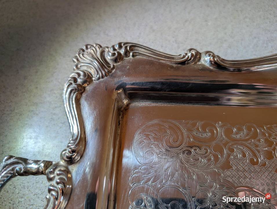 Taca srebrzona sygnatura N EPOB na nóżkach wielkopolskie Piła