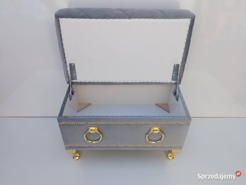 Pufa ławka Caro glamour swarovski złote nogi Poznań