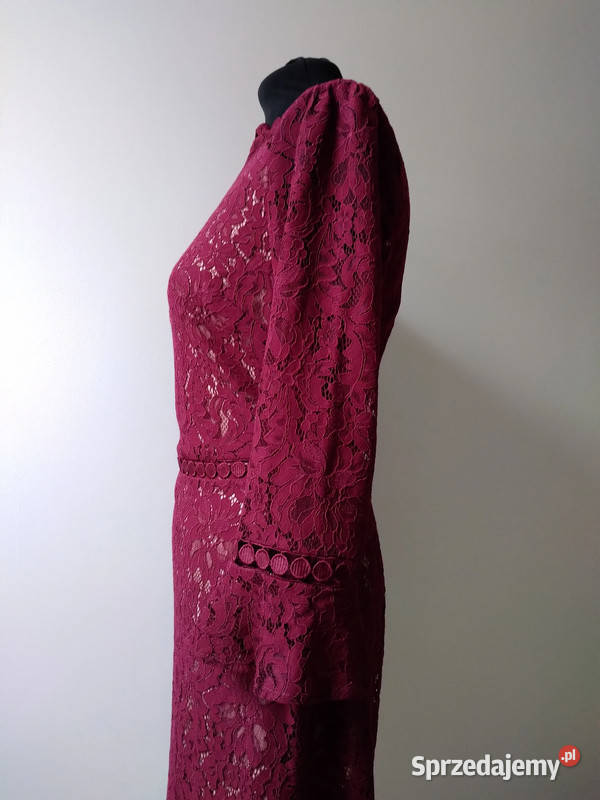 Sukienka z koronki bordowa burgundowa rozmiar Kielce