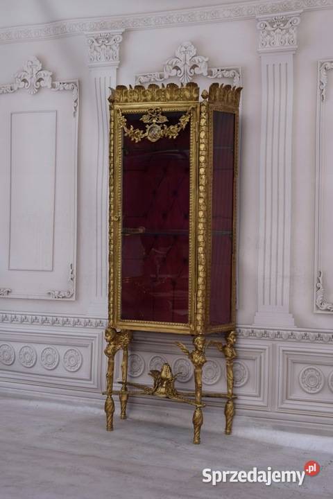 Witryna EMPIRE Gablotka Cała z Brązu Złoconego Kraków