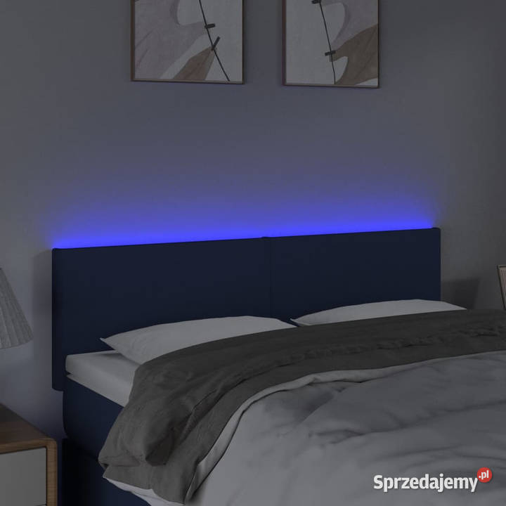 Zagłówek do łóżka z LED niebieski 144x5x7888 Warszawa