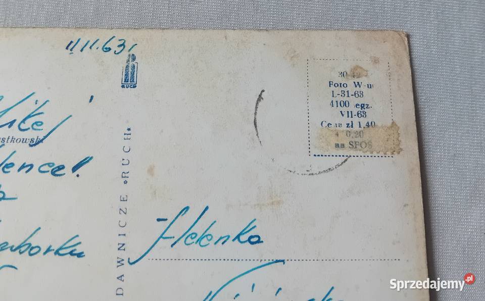 Pocztówka Kluczbork fragment parku miejskiego wielkopolskie Koźminek