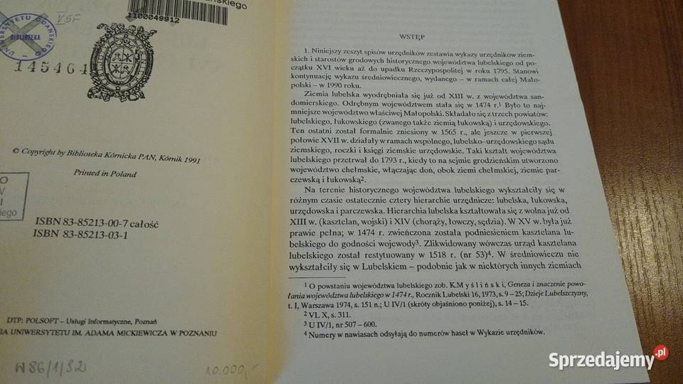 Urzędnicy województwa lubelskiego XVIXVIII wieku Gdańsk sprzedam